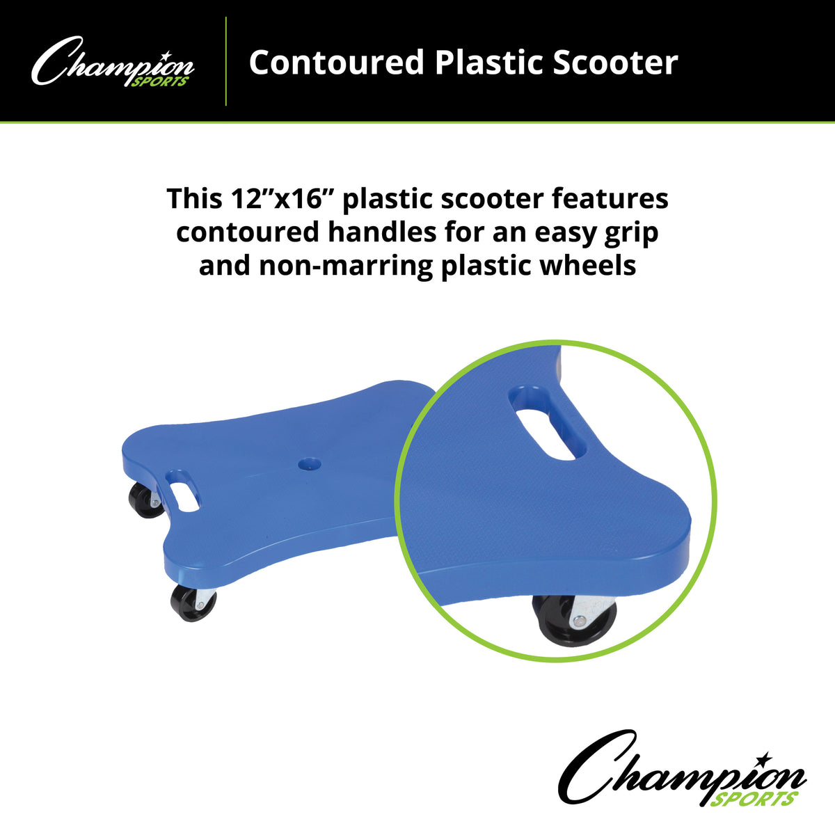 Champion Sports Contoured Plastic Scooter 12" x 16"