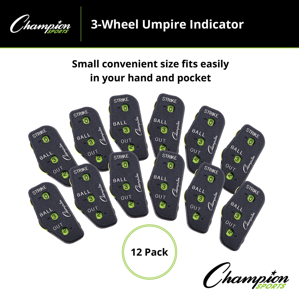Champion Sports 3-Wheel Umpire Indicator - Pack of 12