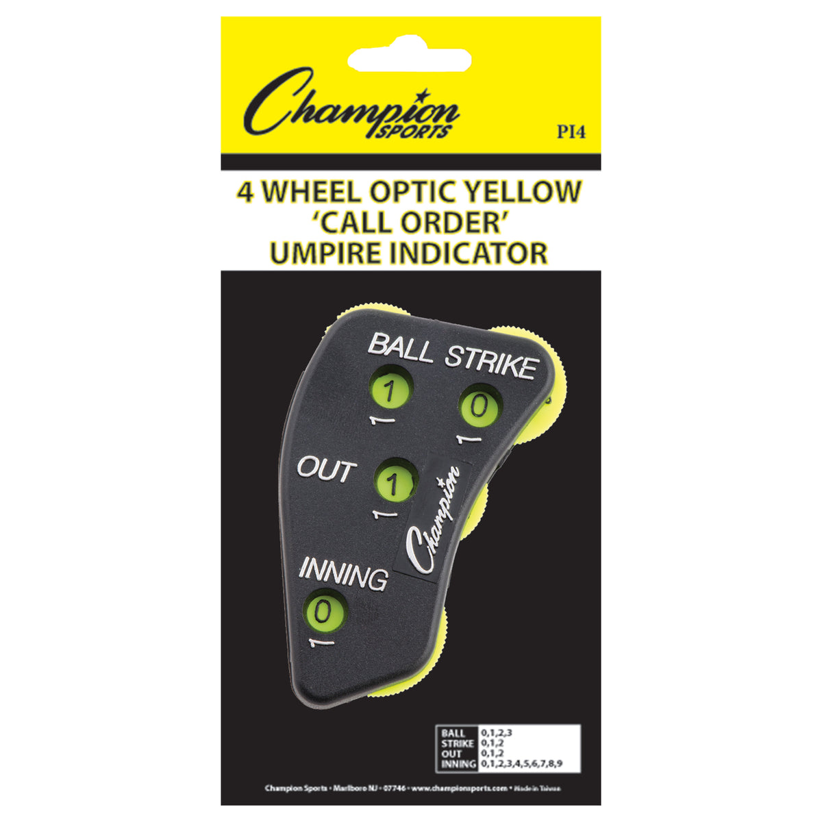 Champion Sports 4-Wheel Call Order Umpire Indicator - Pack of 12