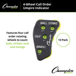 Champion Sports 4-Wheel Call Order Umpire Indicator - Pack of 12