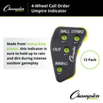 Champion Sports 4-Wheel Call Order Umpire Indicator - Pack of 12