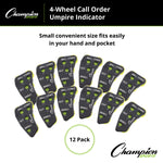 Champion Sports 4-Wheel Call Order Umpire Indicator - Pack of 12