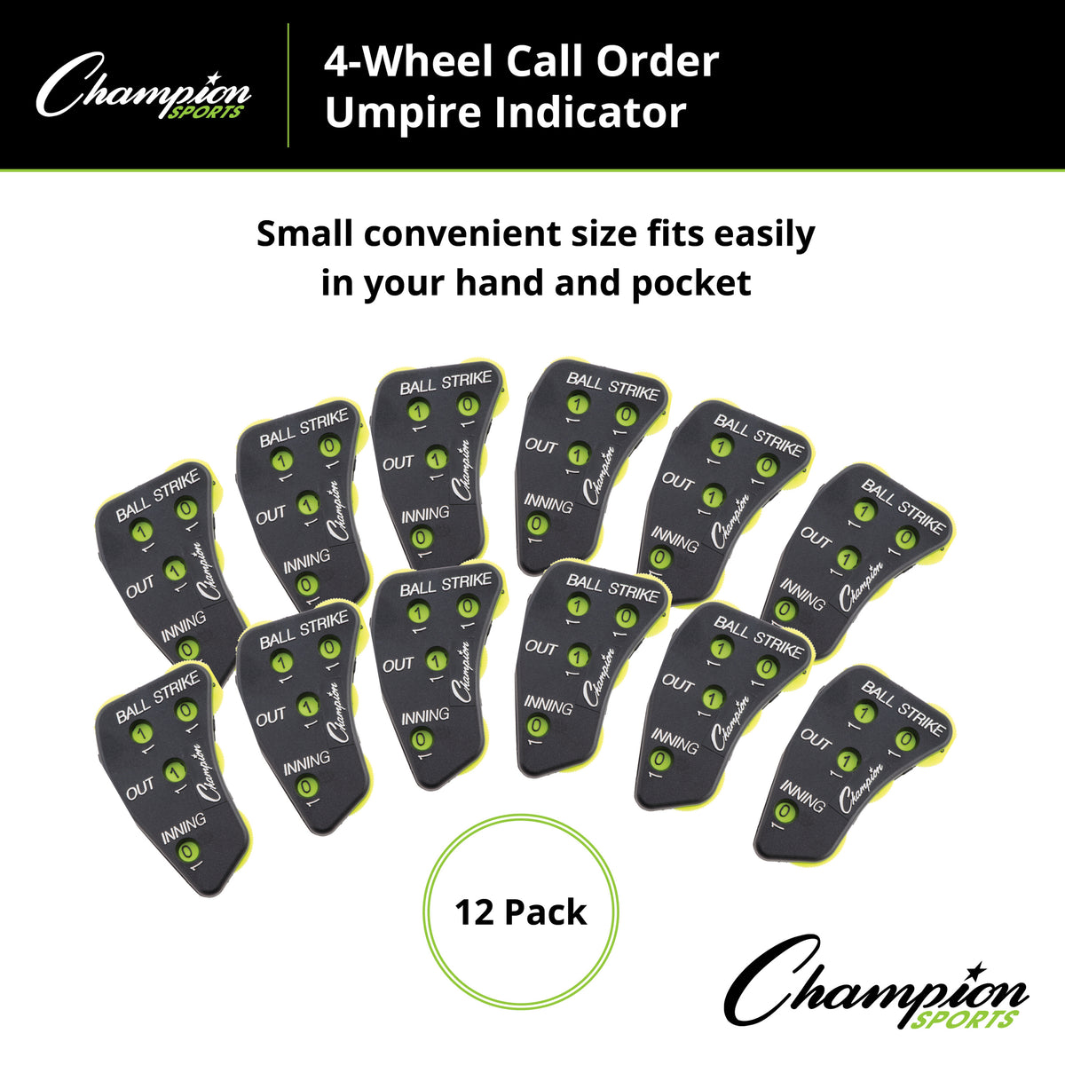 Champion Sports 4-Wheel Call Order Umpire Indicator - Pack of 12