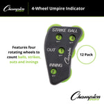 Champion Sports 4-Wheel Umpire Indicator - Pack of 12