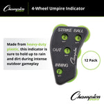 Champion Sports 4-Wheel Umpire Indicator - Pack of 12