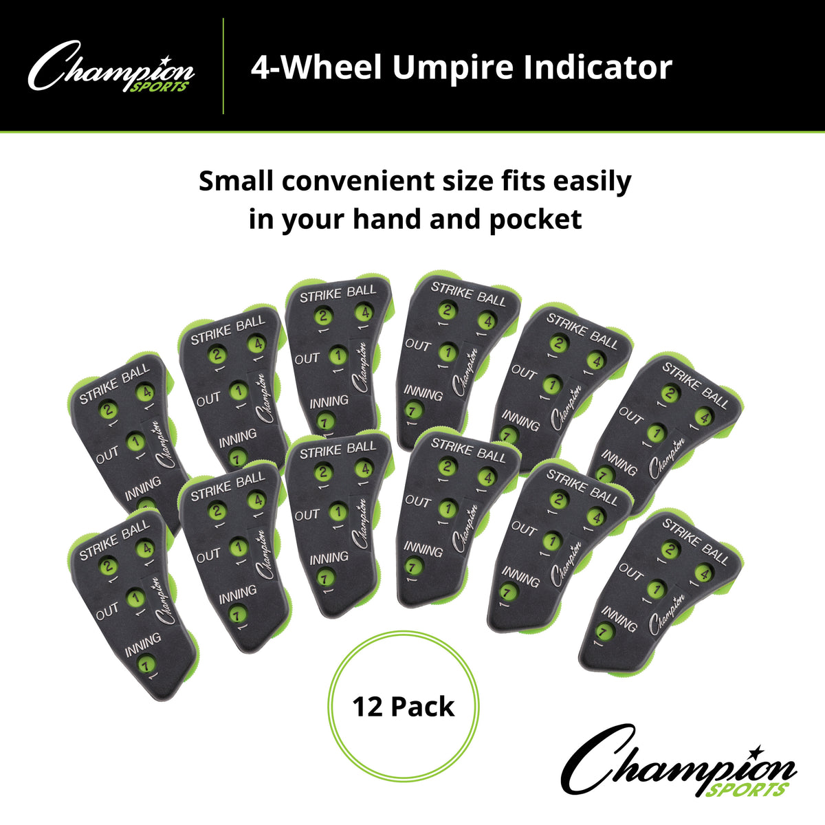 Champion Sports 4-Wheel Umpire Indicator - Pack of 12