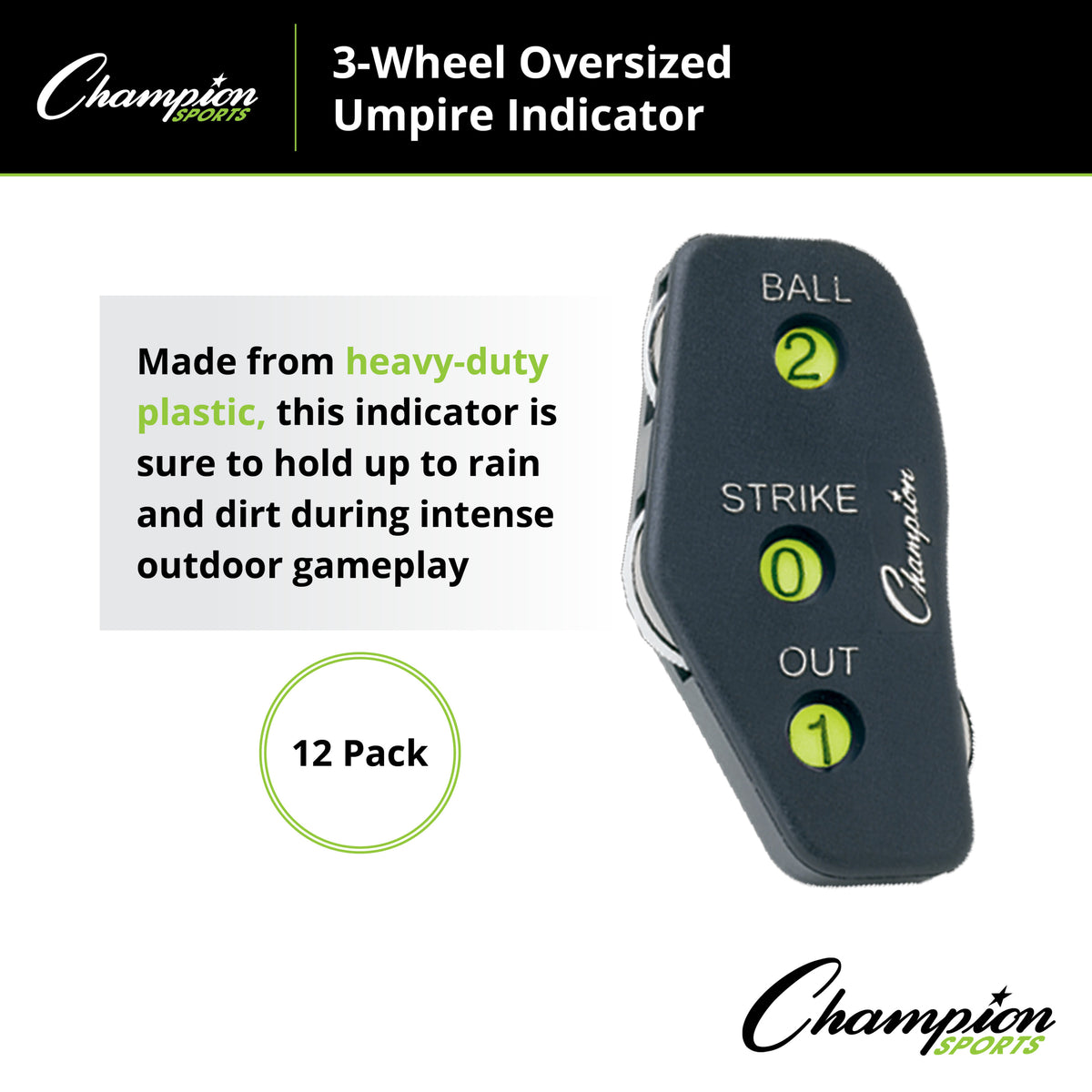 Champion Sports Oversized Umpire Indicator - Pack of 12
