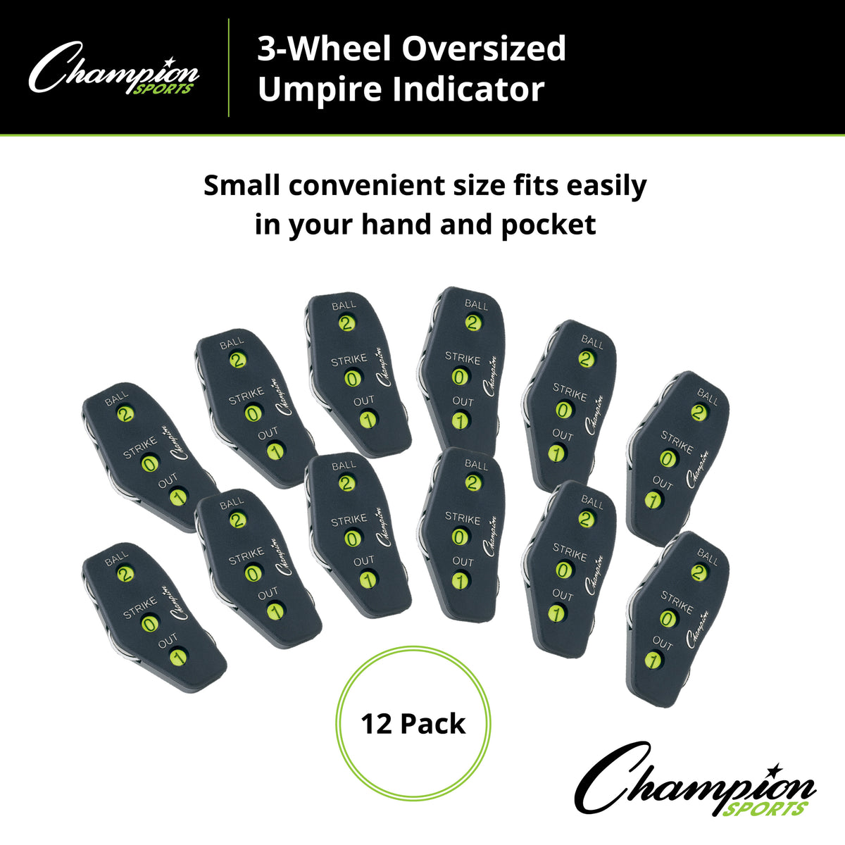Champion Sports Oversized Umpire Indicator - Pack of 12