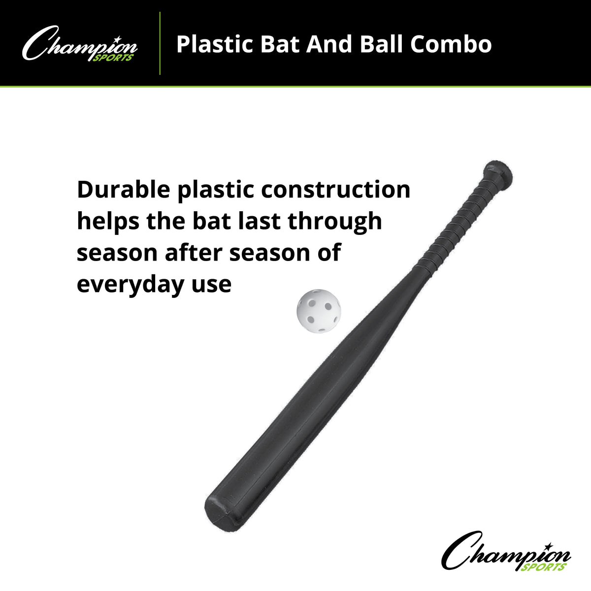 Champion Sports Plastic Bat and Ball Set 28.5"