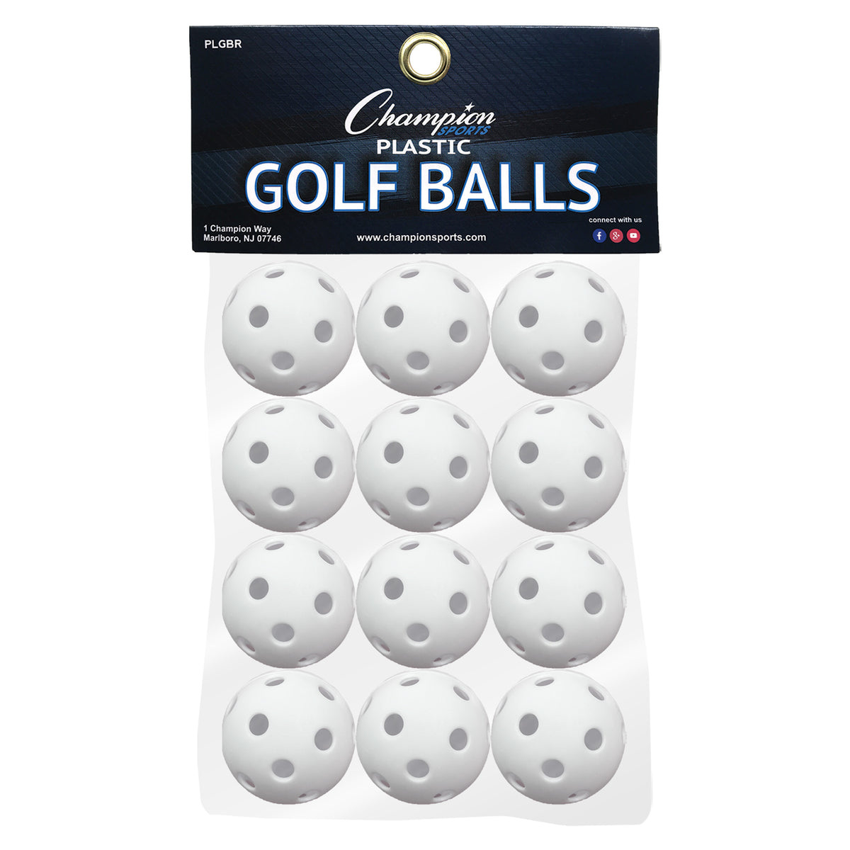 Champion Sports Plastic Golf Balls - Dozen - Retail Pack