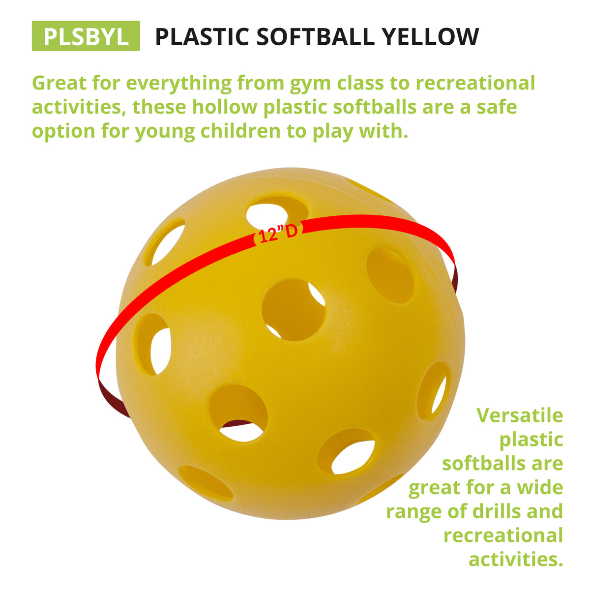 Champion Sports 12" Plastic Softballs