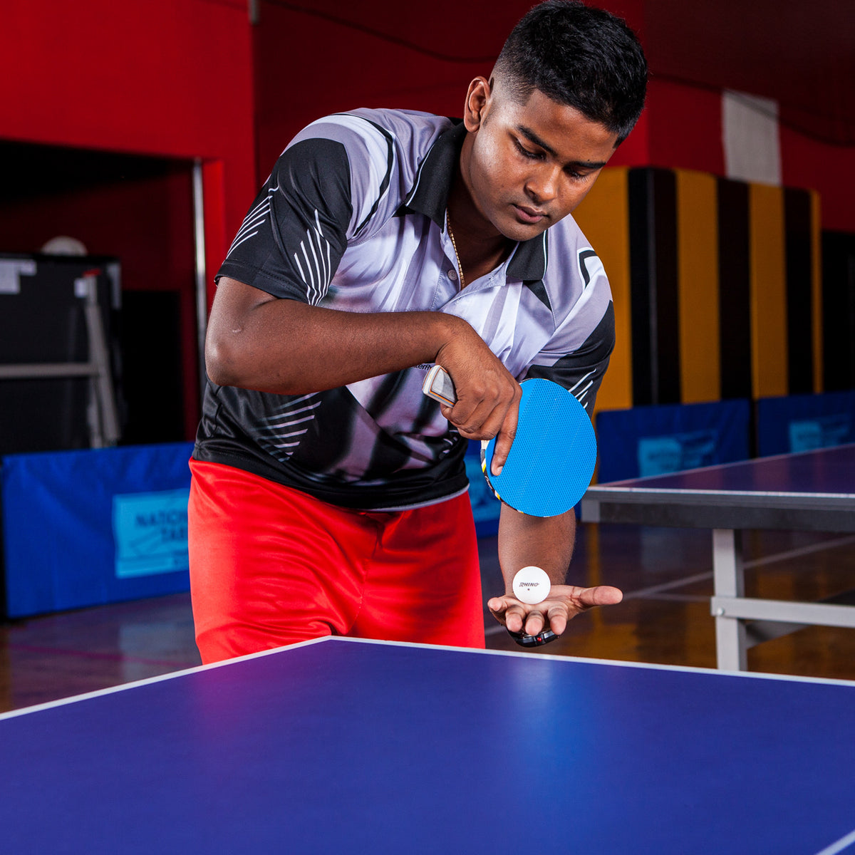 Champion Sports 5-Ply Rubber Table Tennis Paddle
