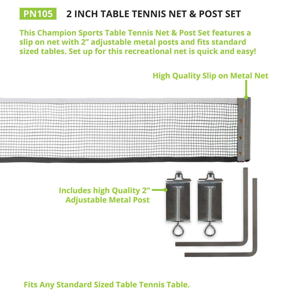 Champion Sports Table Tennis Net and Post Set