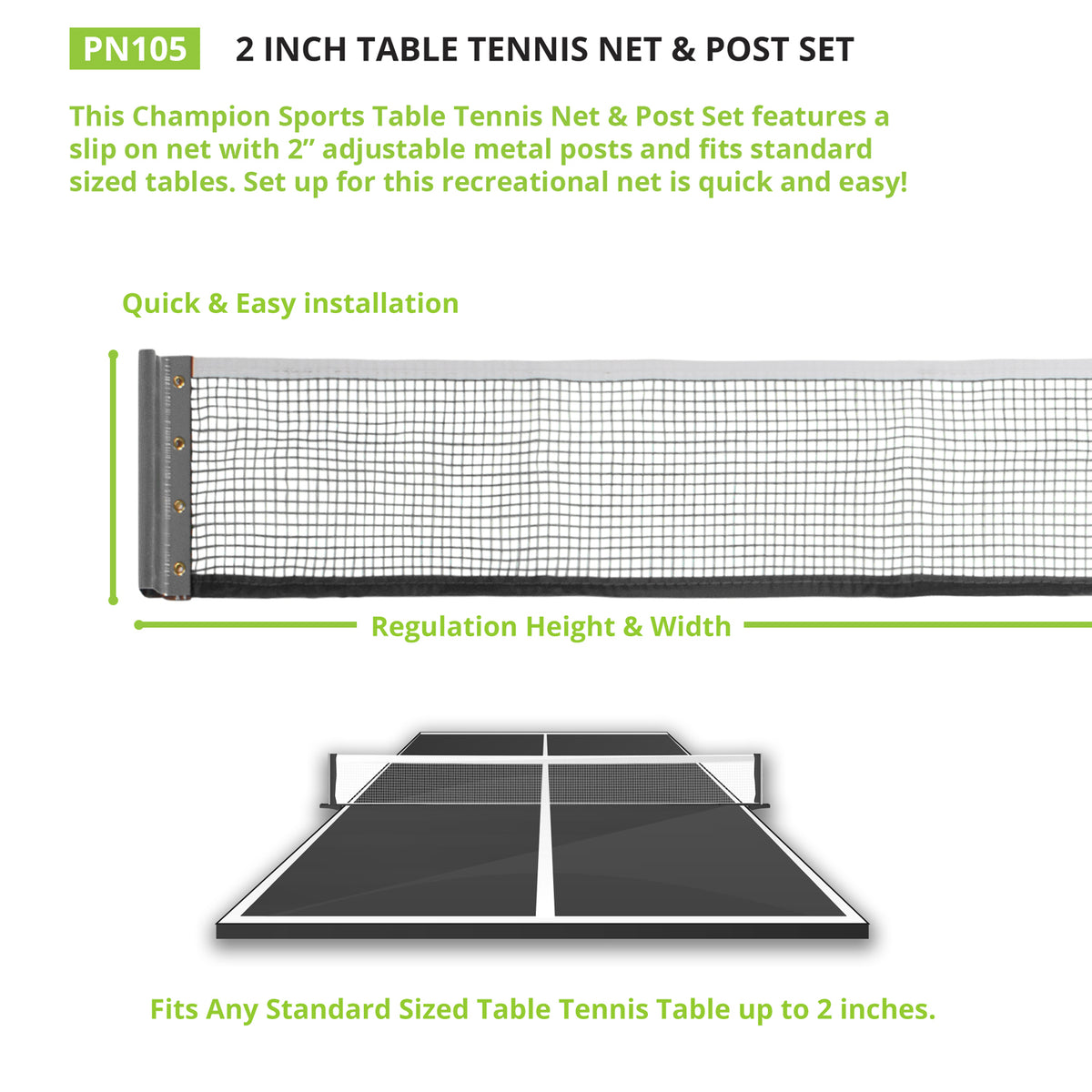 Champion Sports Table Tennis Net and Post Set