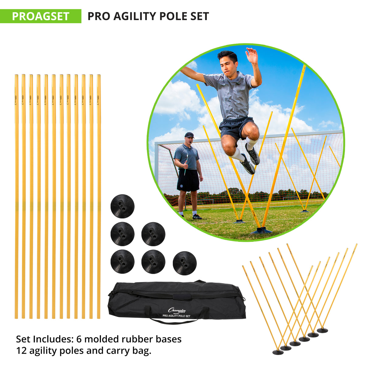 Champion Sports Pro Agility Pole Set