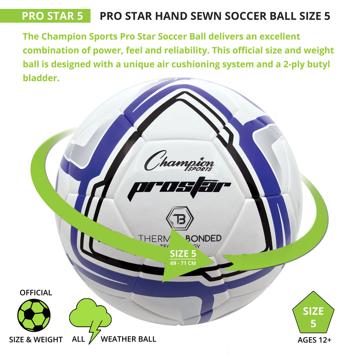 Champion Sports ProStar Soccer Ball - Size 5