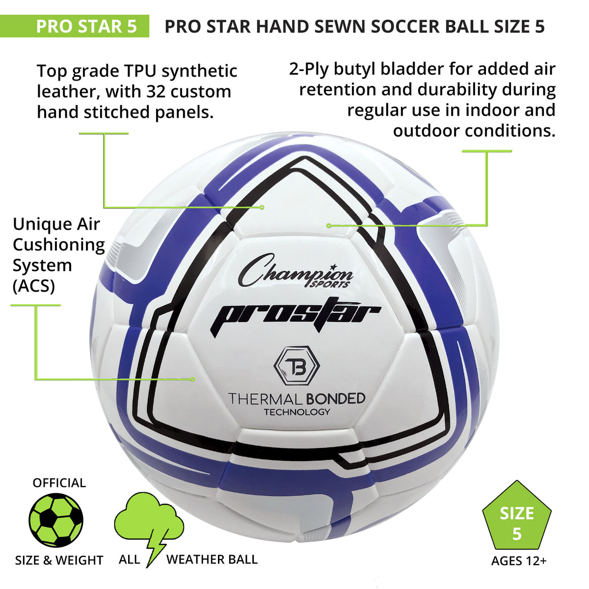 Champion Sports ProStar Soccer Ball - Size 5