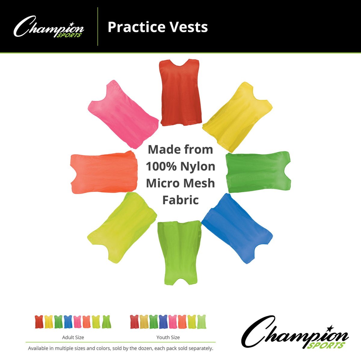 Champion Sports Adult Practice Vests - Dozen