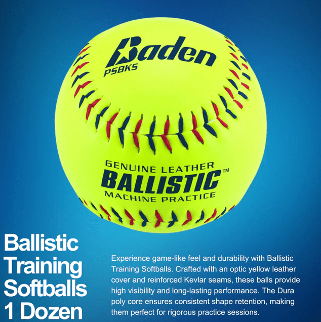 Baden Ballistic™ Seamed Pitching Machine Training/Practice Softball