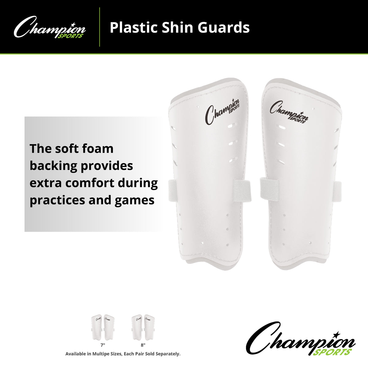 Champion Sports Molded Shin Guards