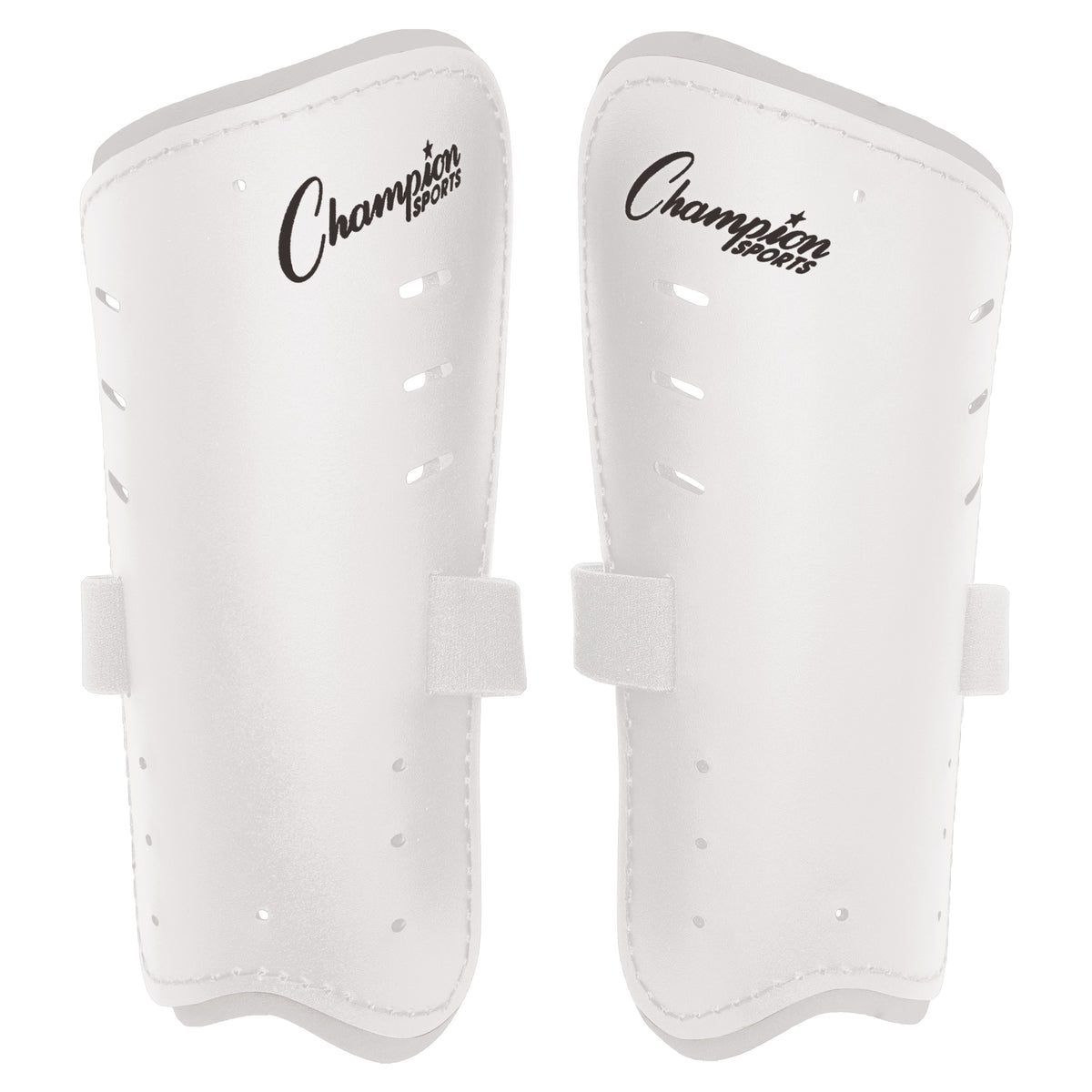Champion Sports Molded Shin Guards - 8" Adult / White