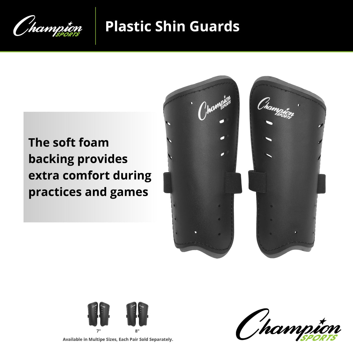 Champion Sports Molded Shin Guards