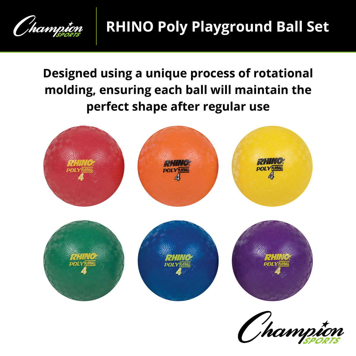 Champion Sports Poly Playground Ball Set of 6
