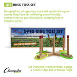 Champion Sports Wooden Ring Toss Set