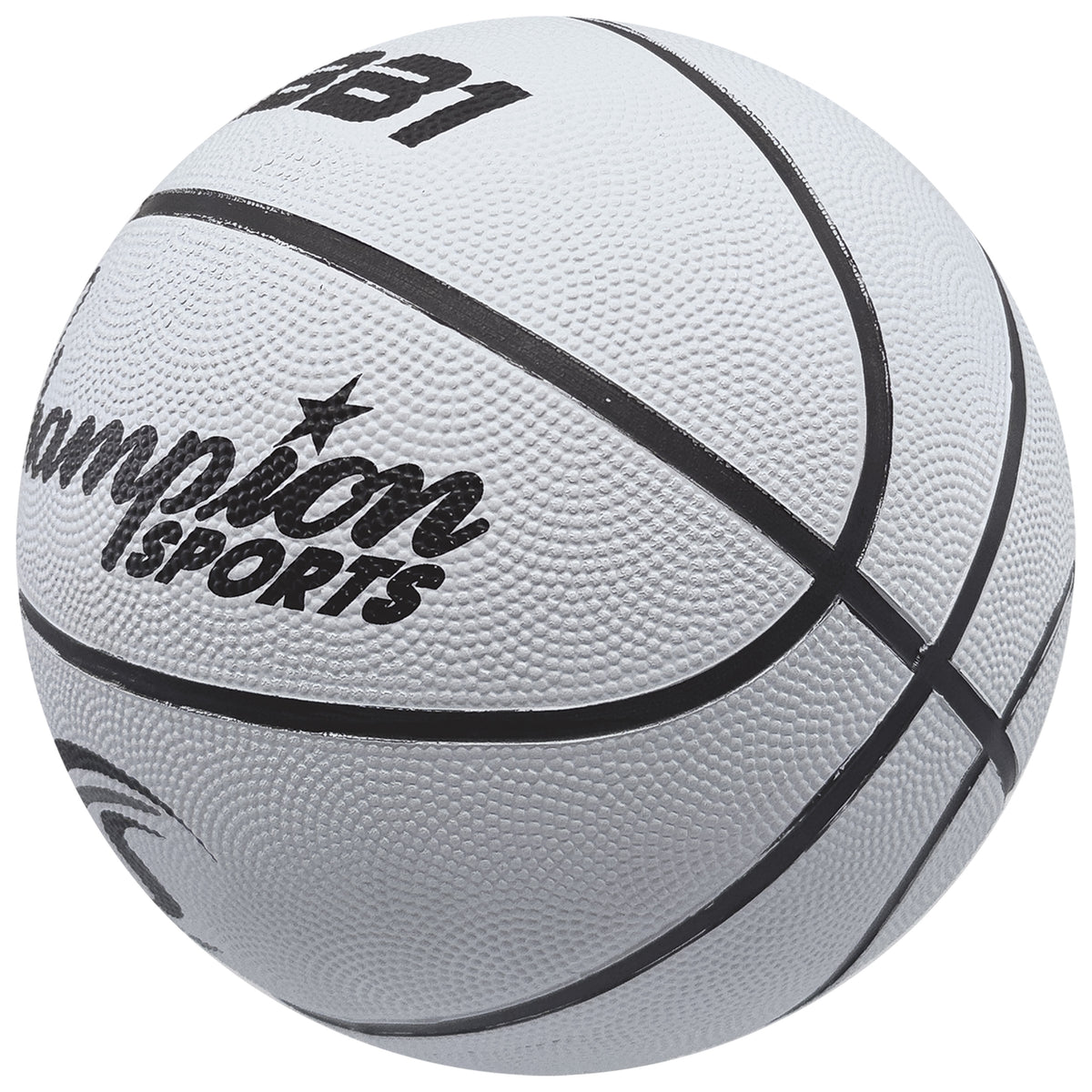 Champion Sports Size 7 Rubber Basketball - White