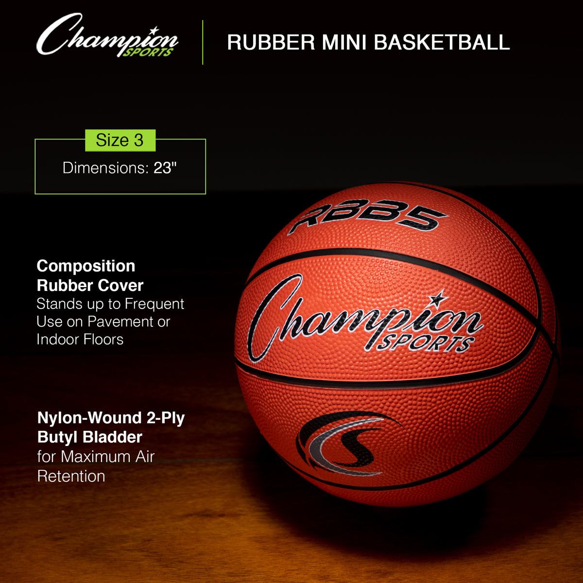 Champion Sports Mini Rubber Basketball