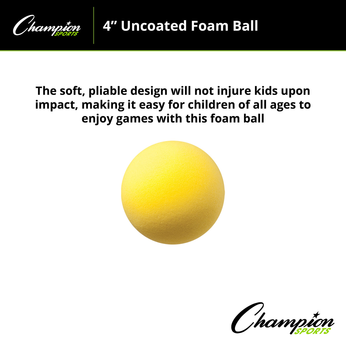 Champion Sports Uncoated Regular Density Foam Ball