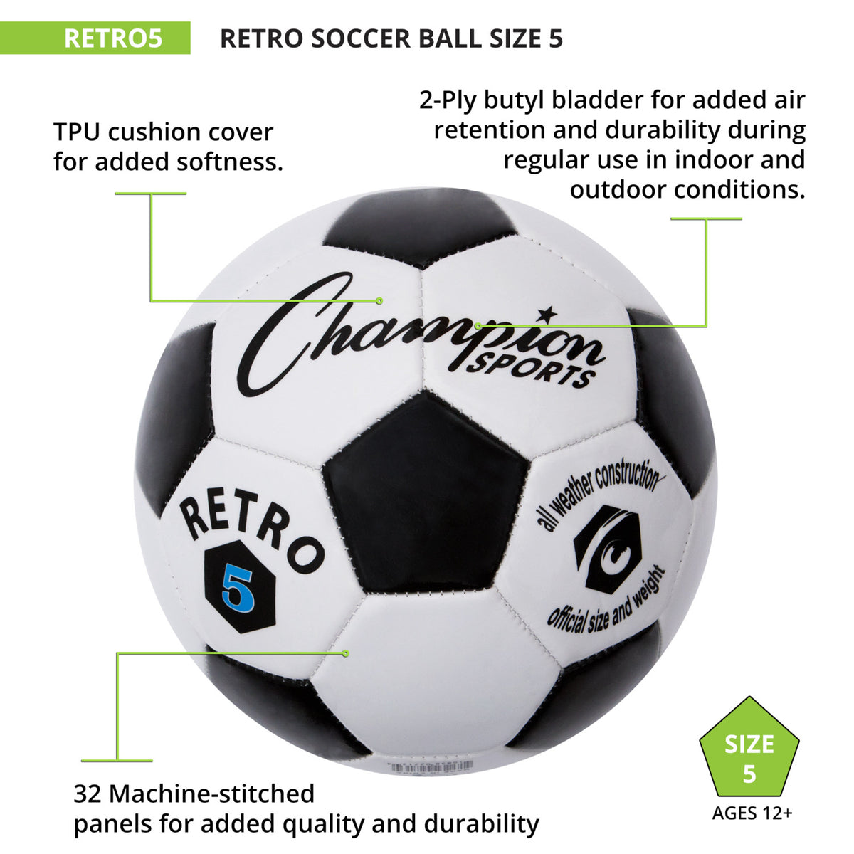 Champion Sports Retro Soccer Ball