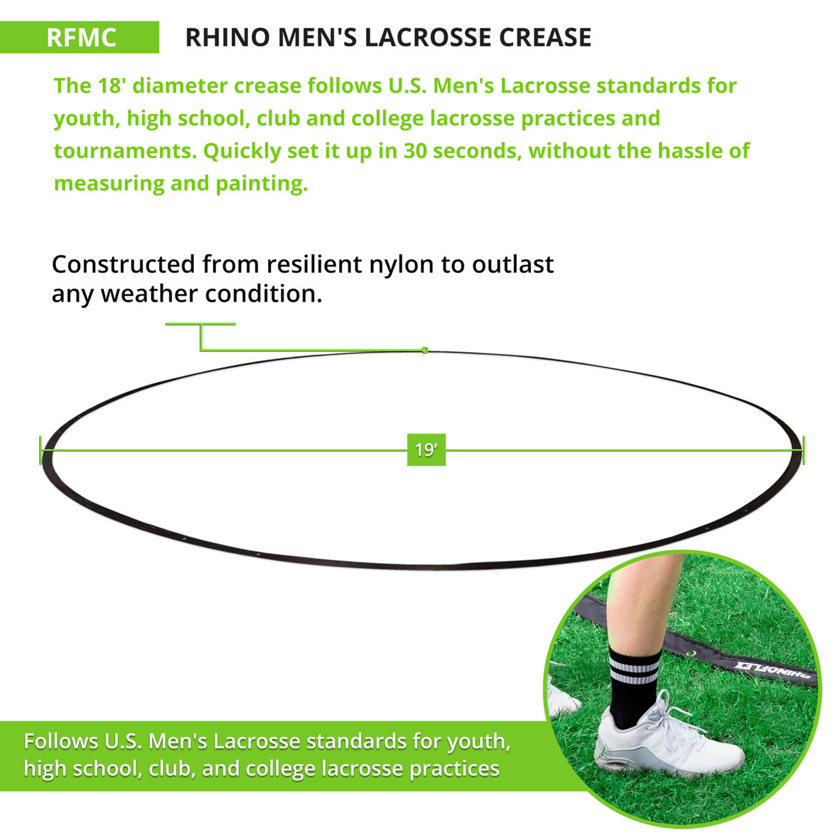 Champion Sports Rhino Men's Lacrosse Crease
