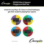Champion Sports Rhino Max 4-Square Playground Ball Set