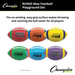 Champion Sports Rhino Max Playground Football Set - Set of 6