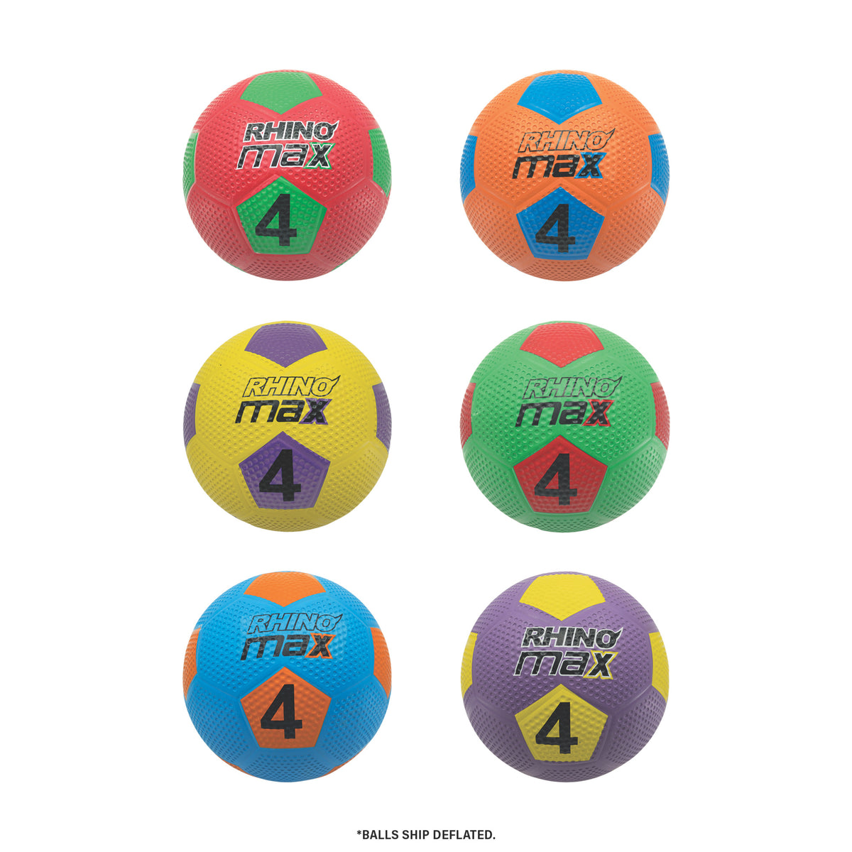 Champion Sports Rhino Max Playground Soccer Ball Set - Set of 6