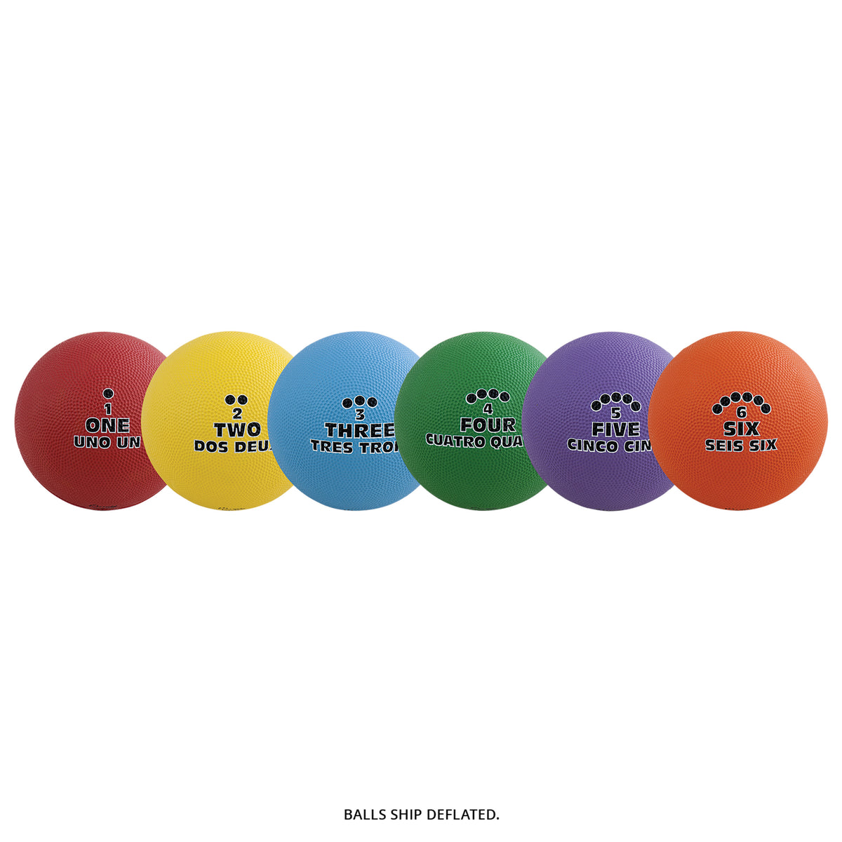 Champion Sports Rhino Max Numbered Playground Ball Set - Set of 6