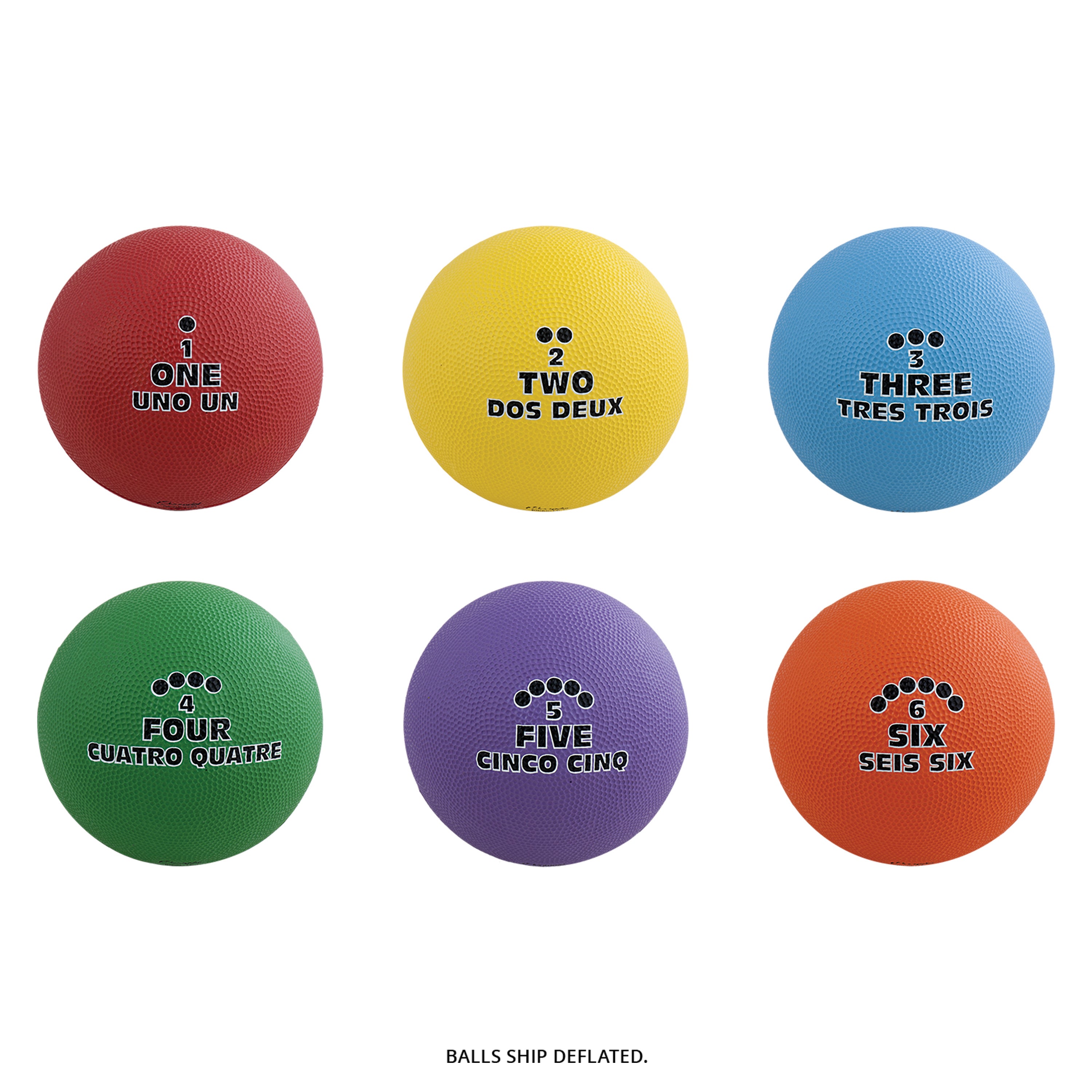 Champion Sports Rhino Max Numbered Playground Ball Set - Set of 6