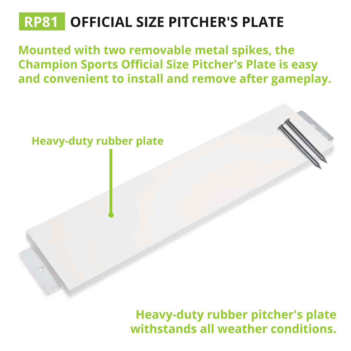 Champion Sports 2-Spike Pitcher's Plate
