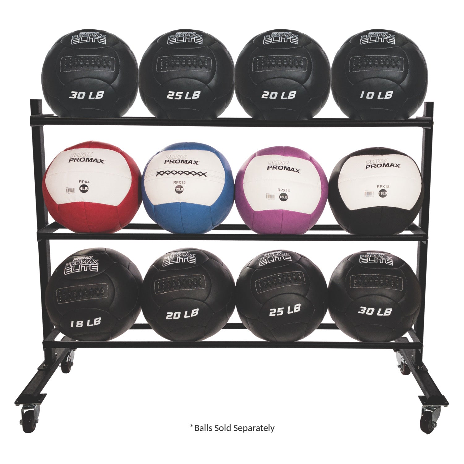 Champion Sports ProMax 3-Level Medicine Ball Rack