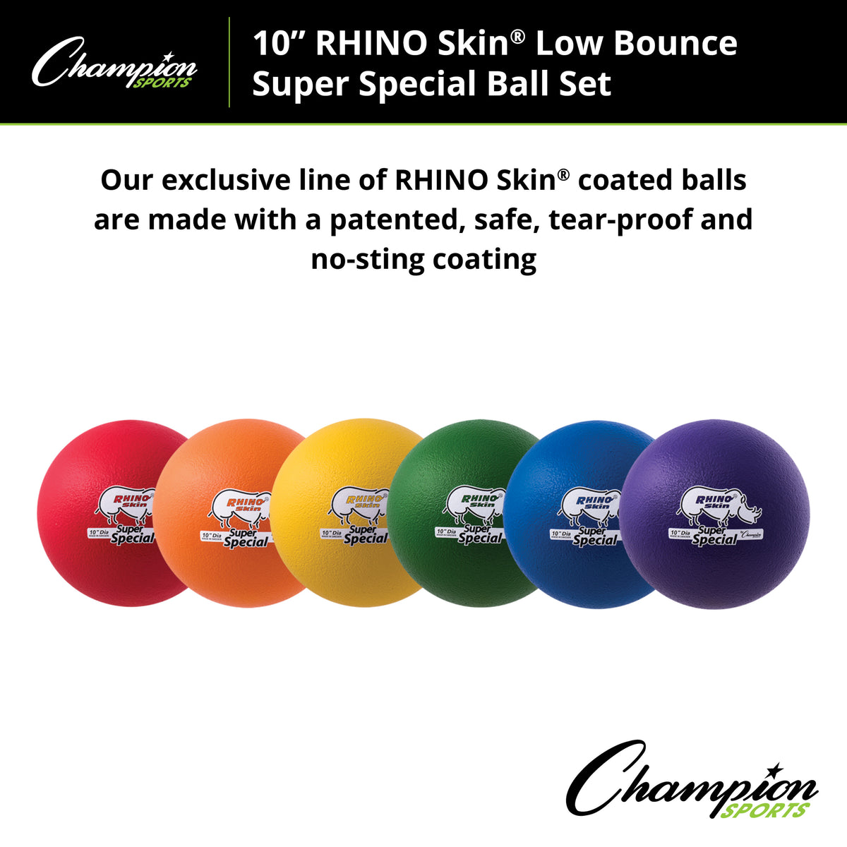 Champion Sports Rhino Skin 10" Super Special Foam Ball