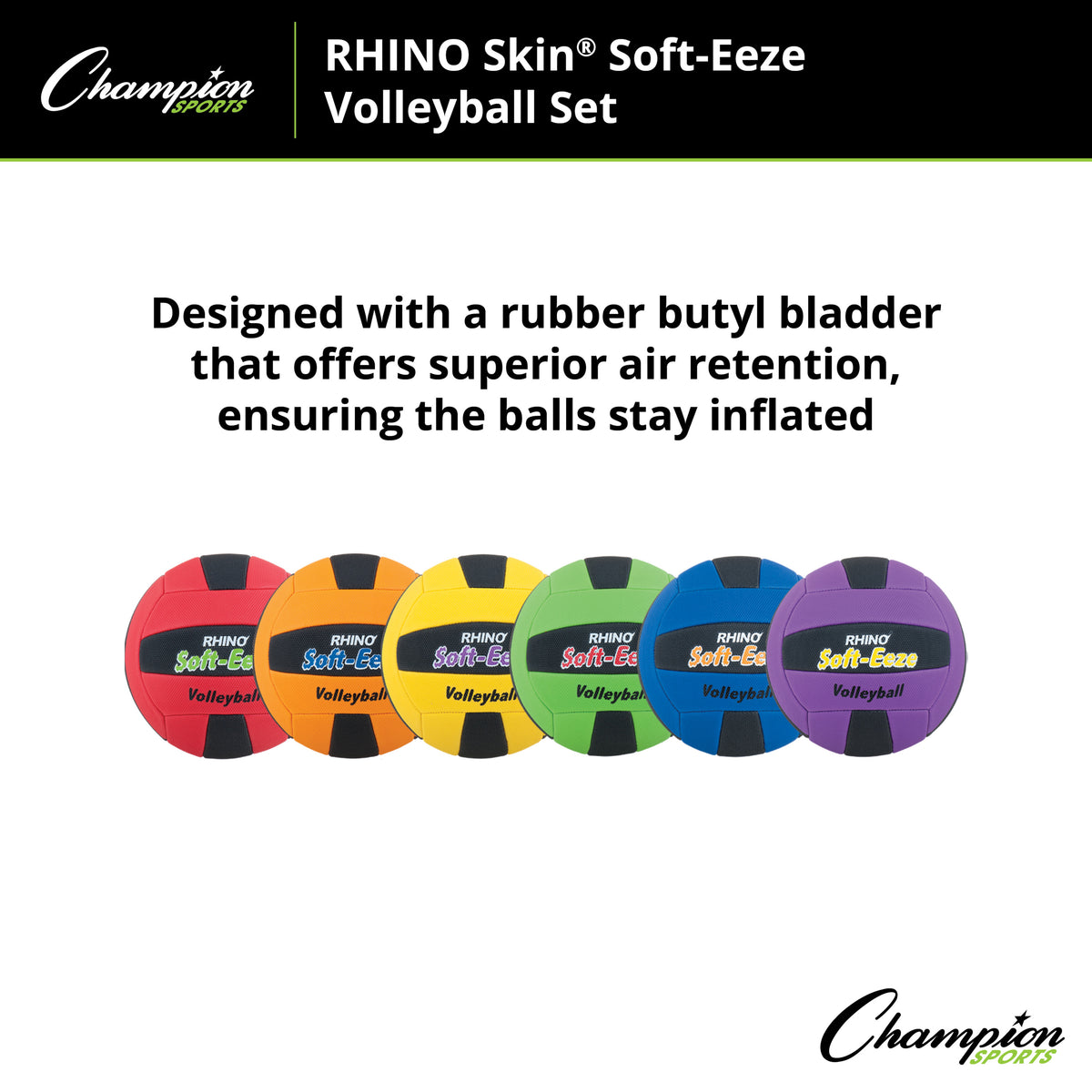 Champion Sports Rhino Soft-Eeze Ball Set of 6