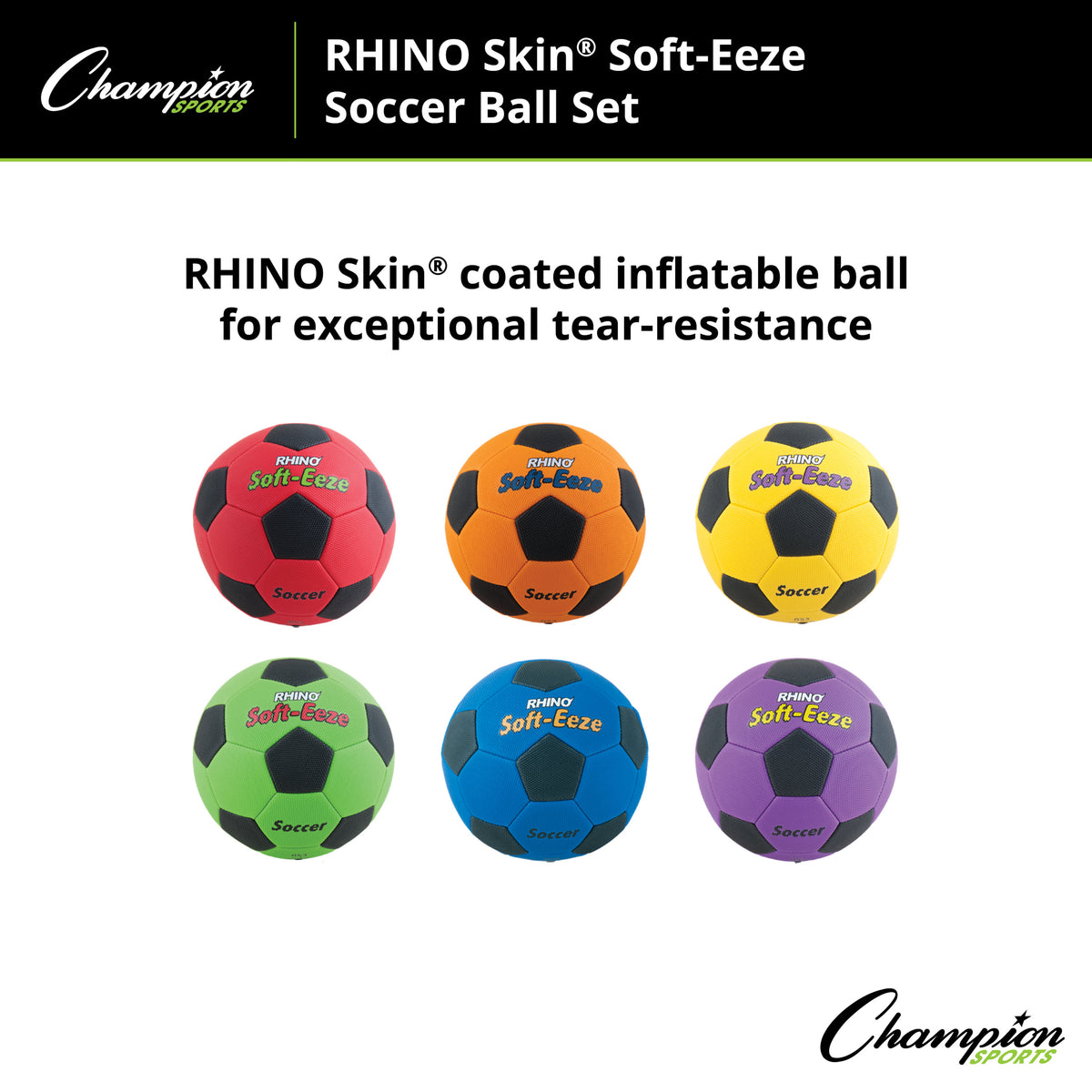 Champion Sports Rhino Soft-Eeze Ball Set of 6