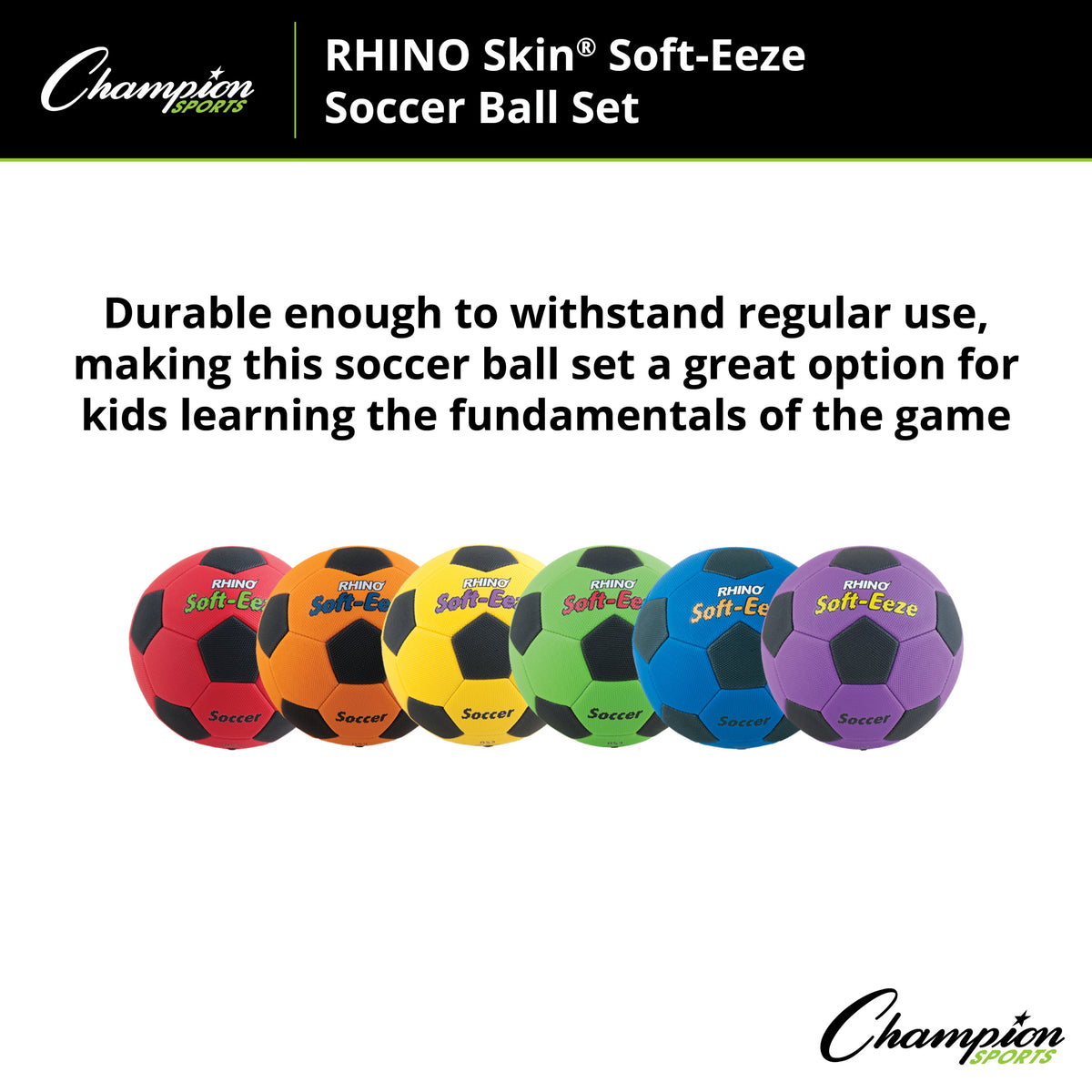 Champion Sports Rhino Soft-Eeze Ball Set of 6