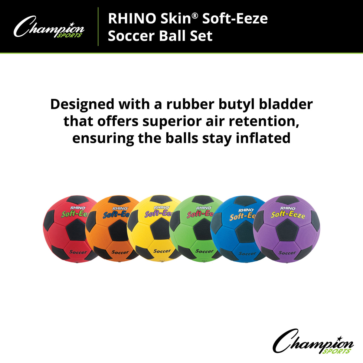 Champion Sports Rhino Soft-Eeze Ball Set of 6