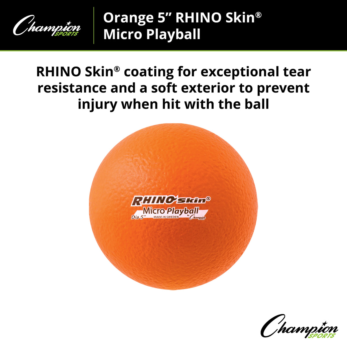 Champion Sports Rhino Skin 5" Micro Foam Playball