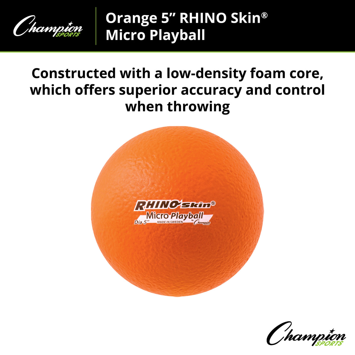 Champion Sports Rhino Skin 5" Micro Foam Playball