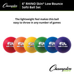 Champion Sports Rhino Skin 6" Low Bounce Softi Foam Ball