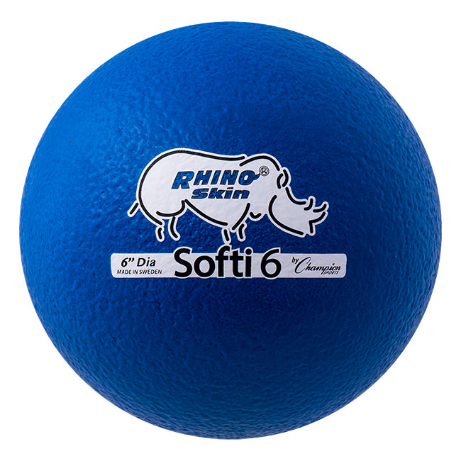 Champion Sports Rhino Skin 6" Low Bounce Softi Foam Ball - Single (Blue)