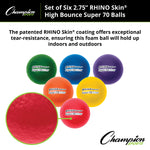 Champion Sports Rhino Skin 2.75" High Bounce Super 70 Foam Ball